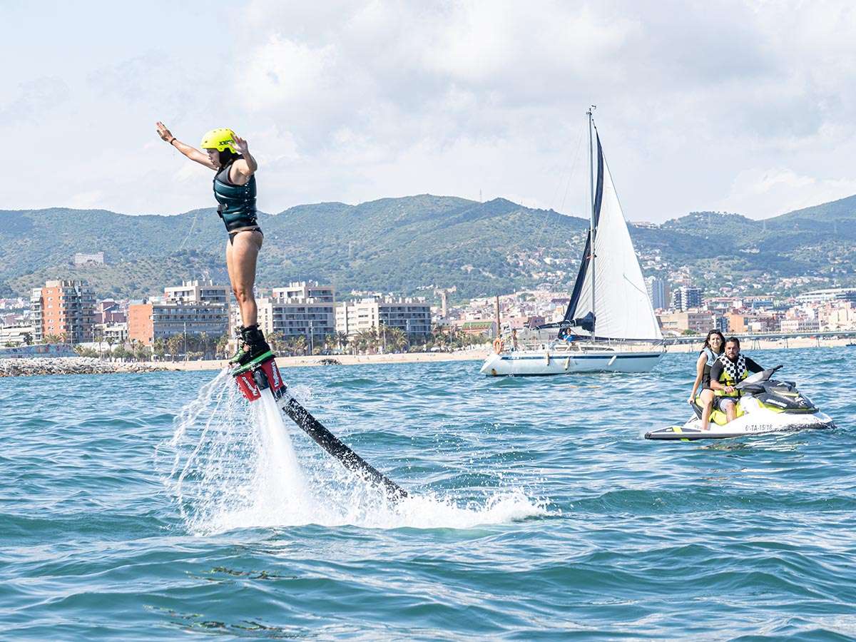 Flyboard in the Port of Badalona, Barcelona
