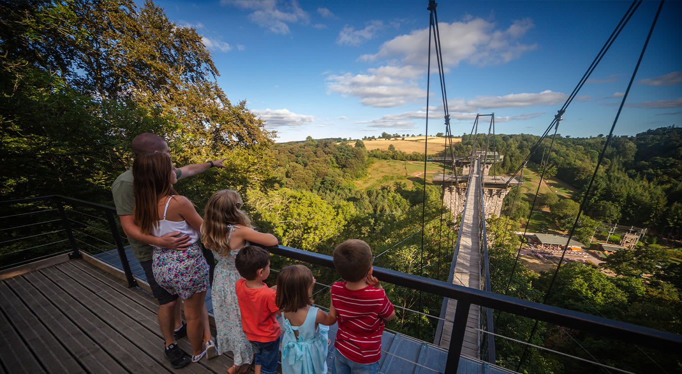 A family watching a beautiful landscape in Normandy