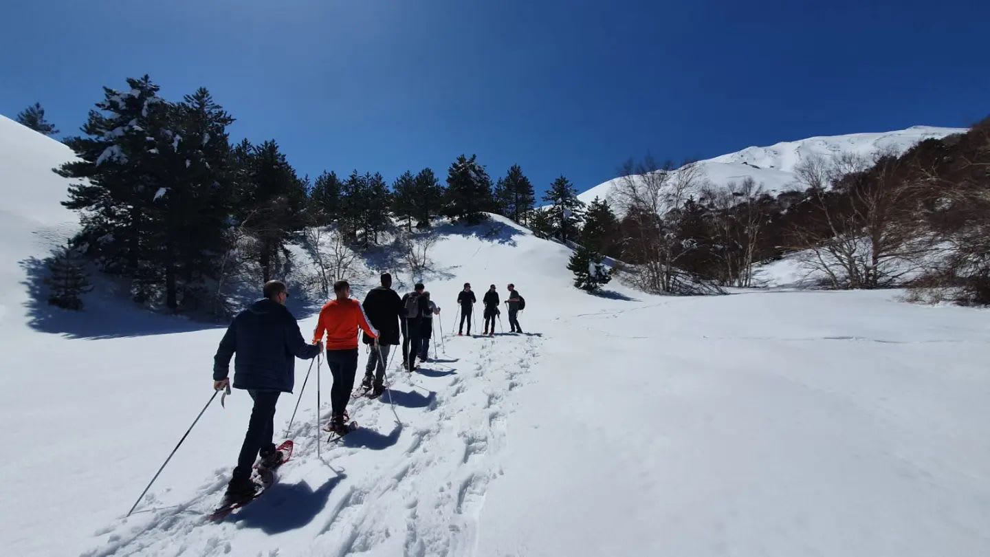 Snowshoeing on Mount Etna