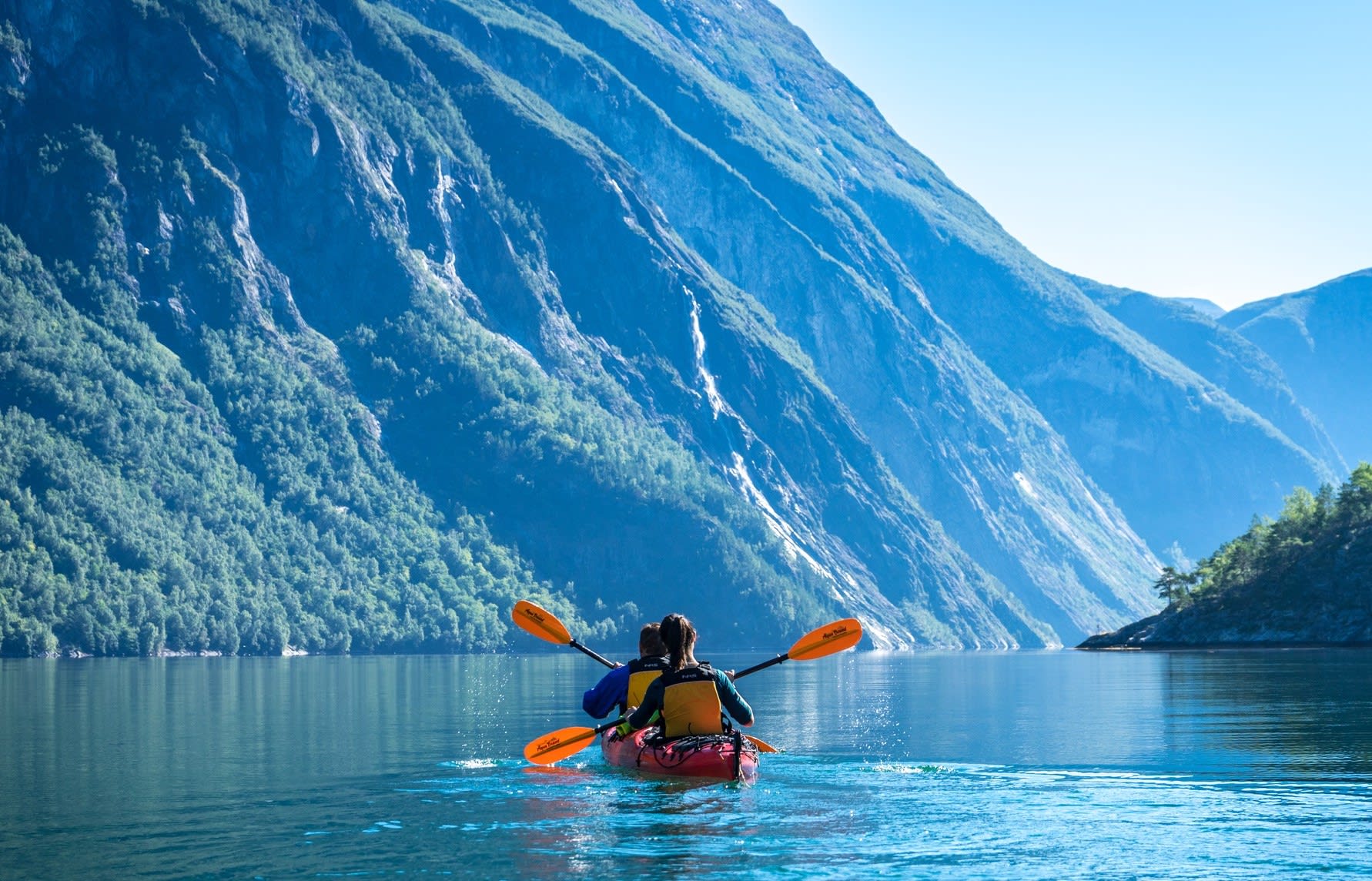 Sea kayaking in Romsdalsfjord, Norway