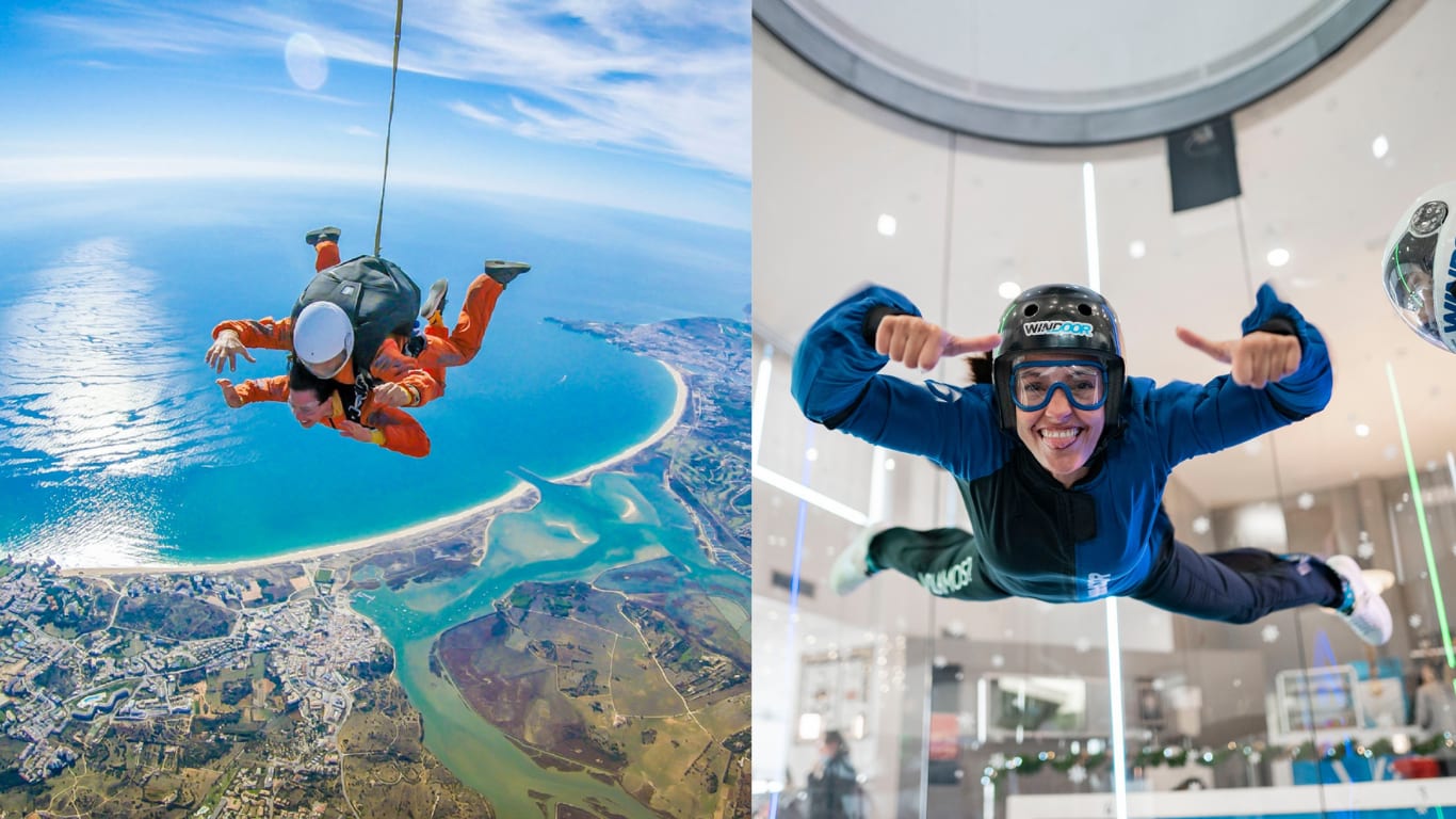 Skydiving im Freien und in der Halle: Eindrücke