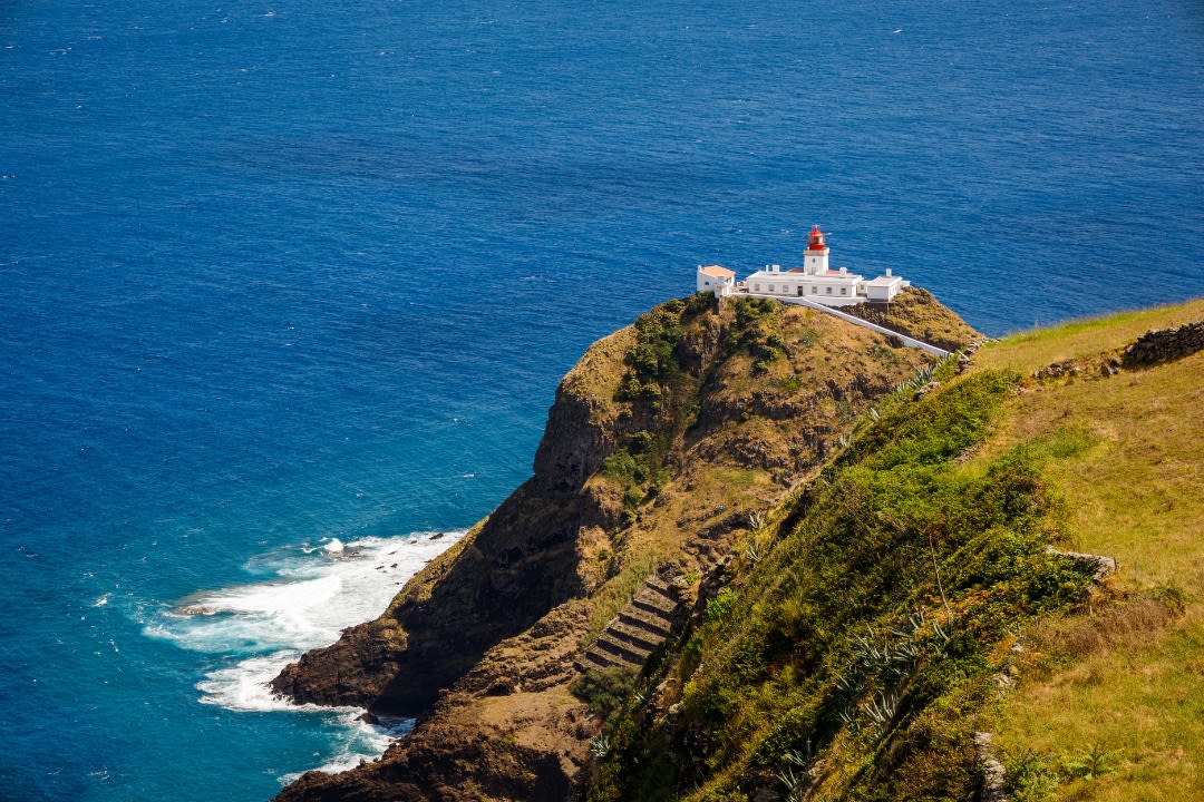 Lighthouse and coastal landscape in Santa Maria island 