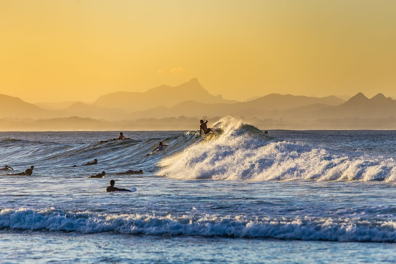 Punto de surf en Byron Bay, Australia