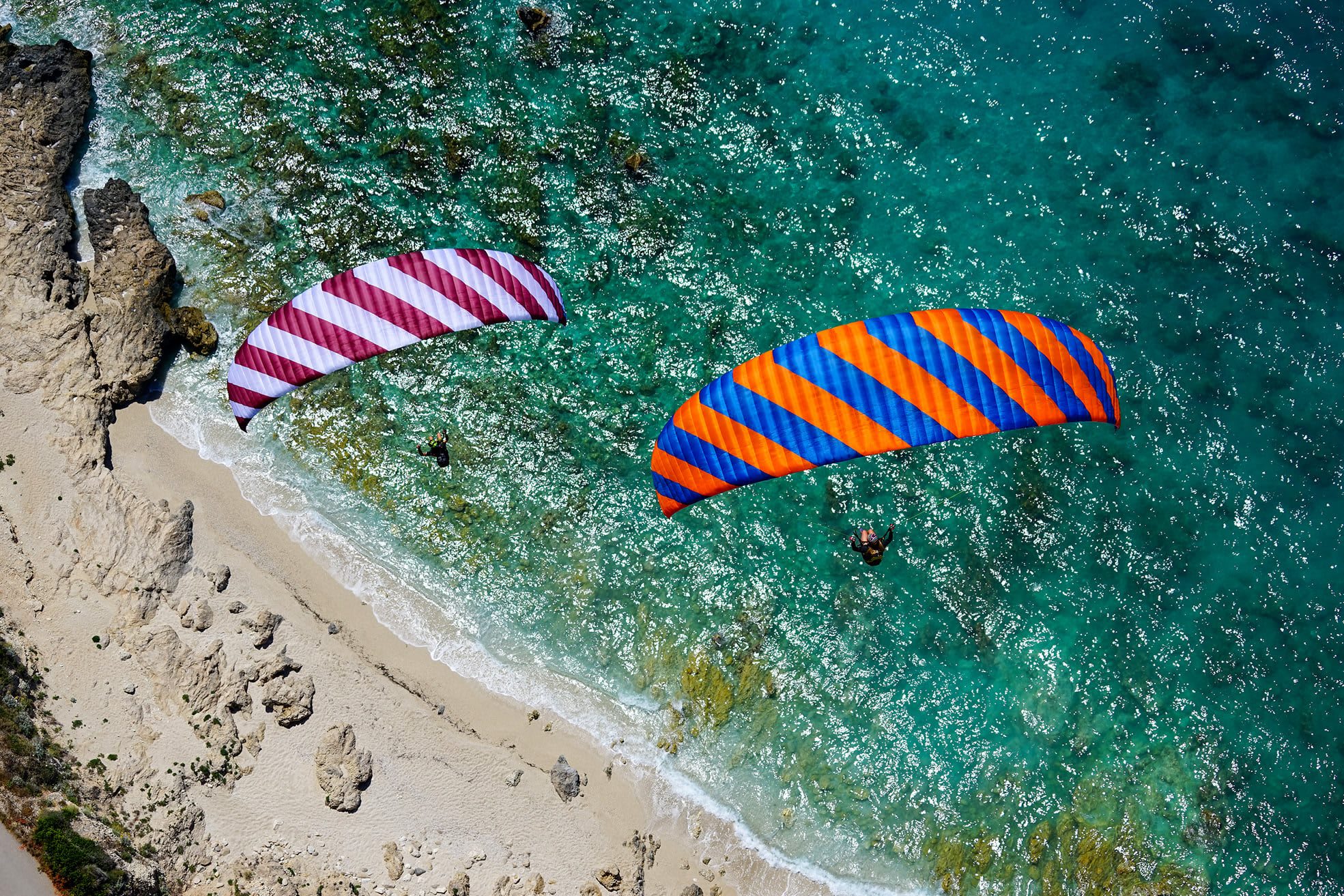 Tandem paragliding flight over Conil de la Frontera