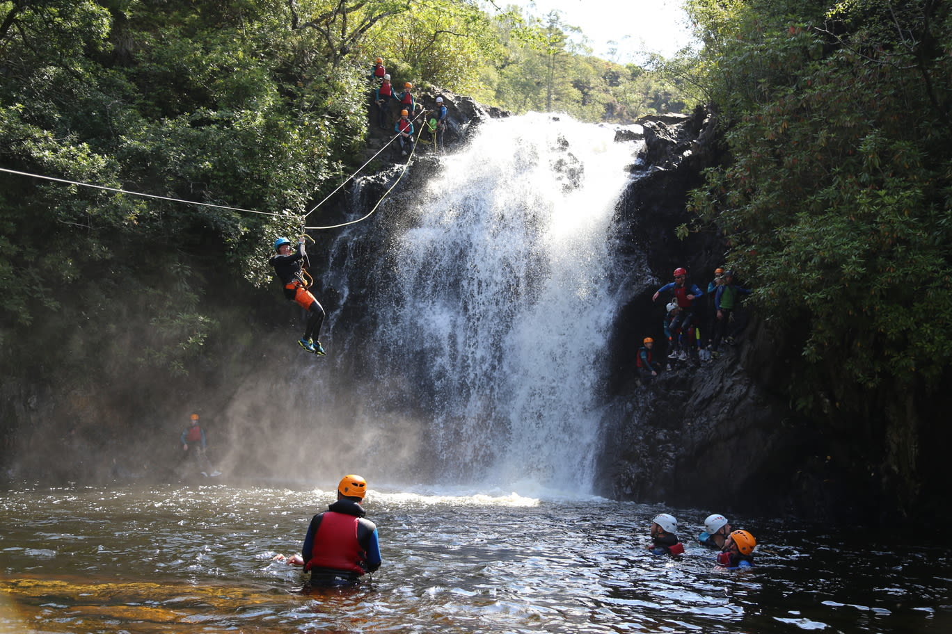 Descent of Inchree Falls Canyon, near Fort William
