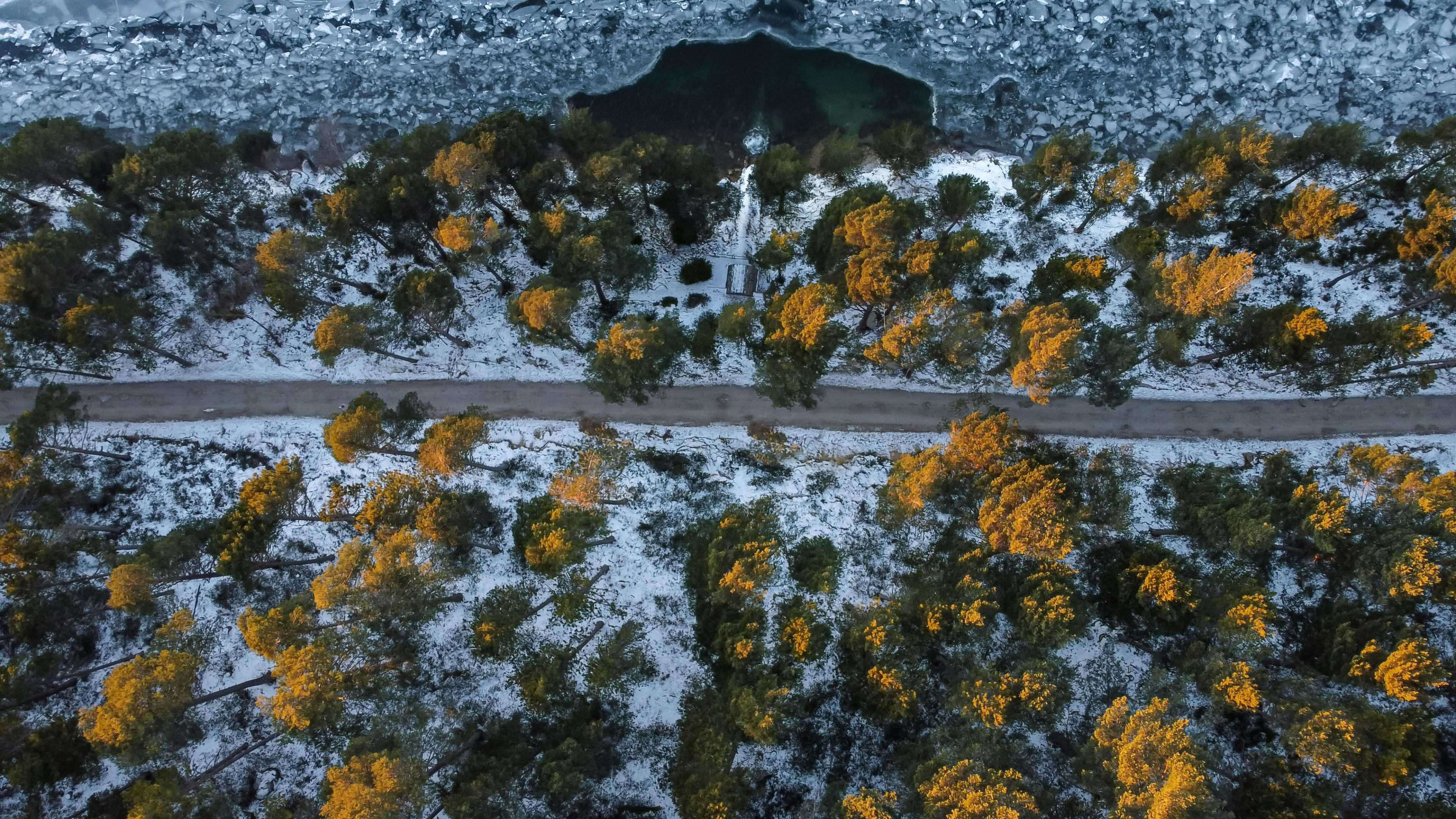 Snow-covered Andorran mountain landscapes 