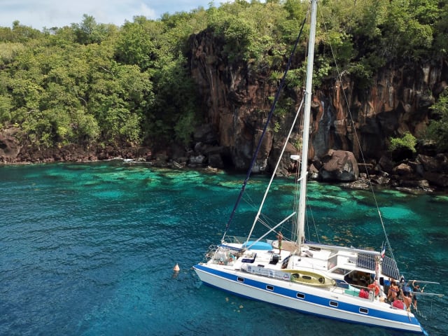 Excursion snorkeling avec les tortues en catamaran aux Anses-d'Arlet