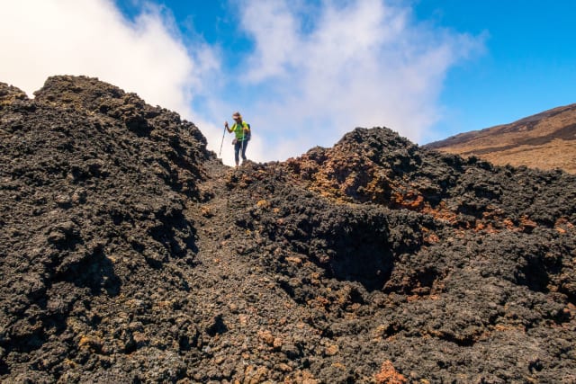 Randonnée sportive hors sentiers sur le Piton de la Fournaise