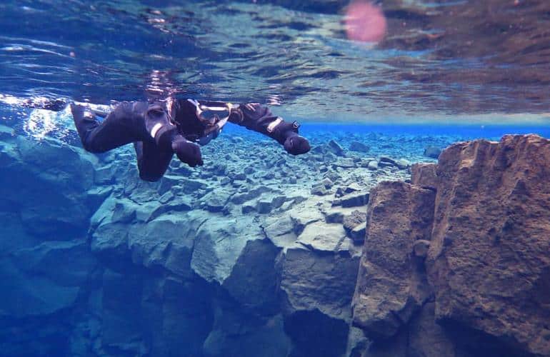 Snorkeling in the Silfra Rift, Iceland