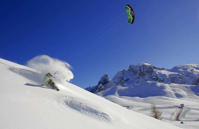 Du Snowkite à Cortina d'Ampezzo