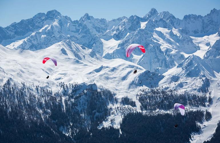 Vol en parapente tandem au-dessus de Verbier