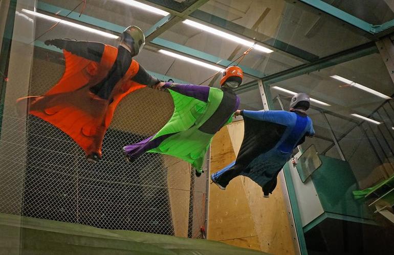 First time Indoor Wingsuit Flight in Stockholm, Sweden