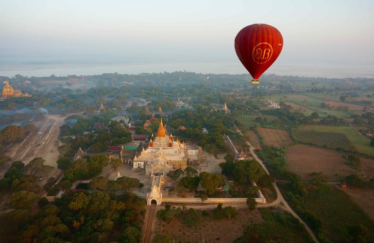 Hot air balloon flight over Bagan