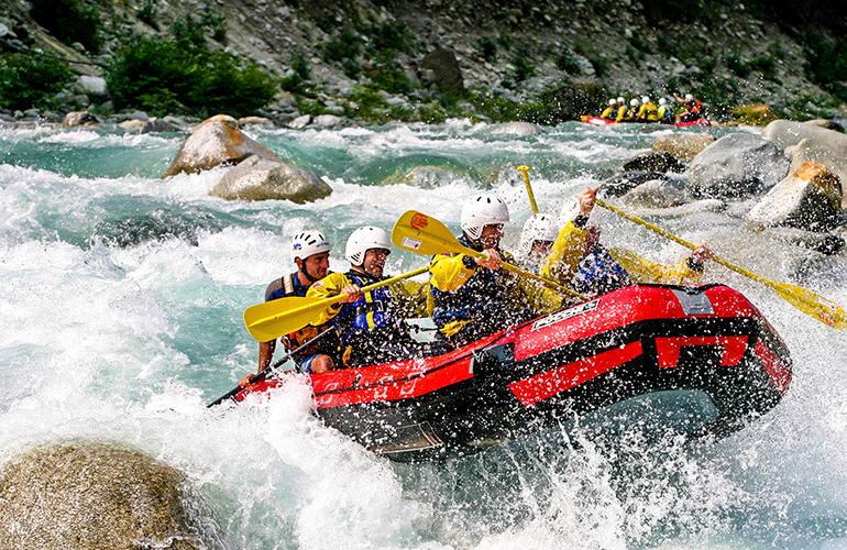 Rafting en el río Sesia