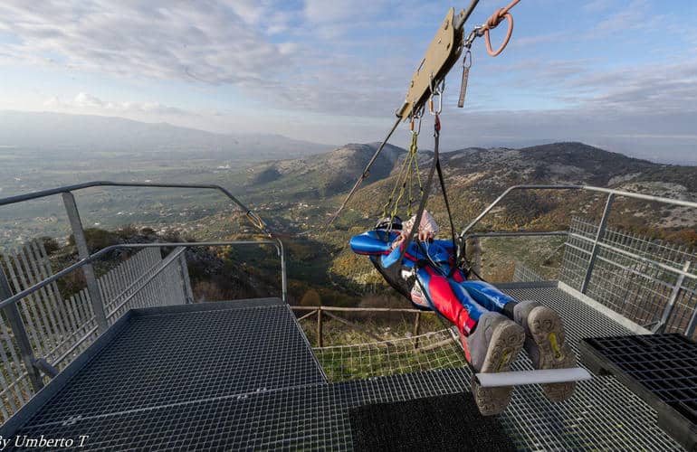 Ziplining near Rome in Italy