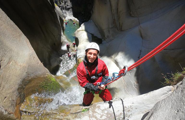 Canyoning Abseilen Fleur Jaune-Schlucht