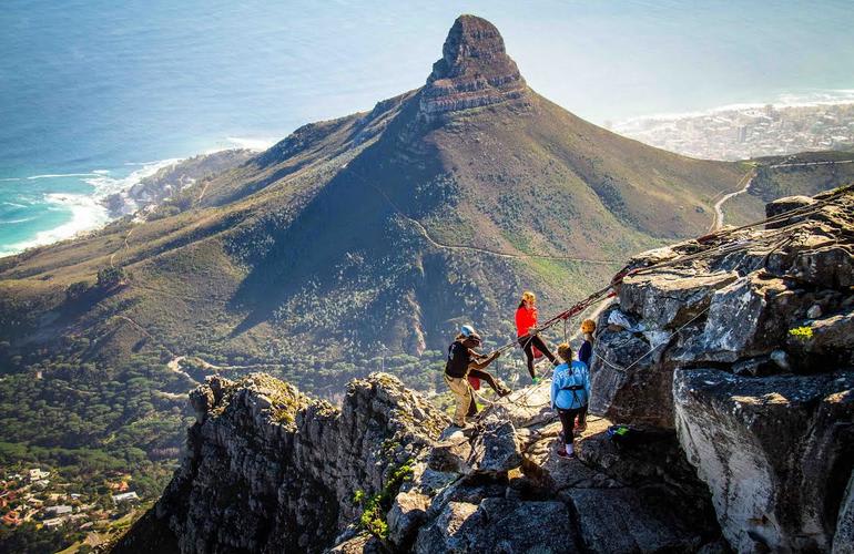 abseiling down table mountain