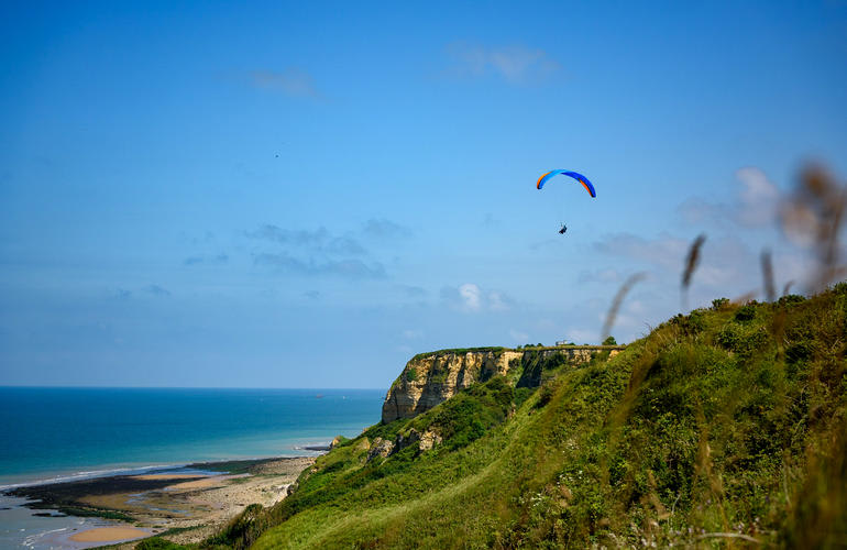 Paragliding at Omaha Beach in Normandy 