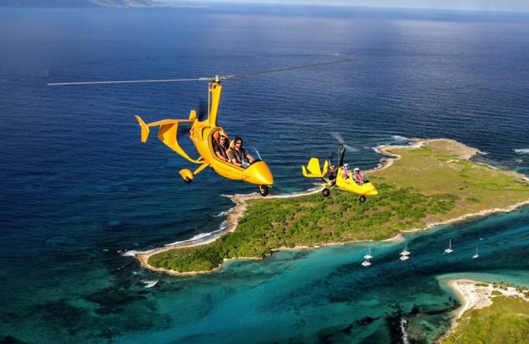 Gyrocopter flight over Guadeloupe