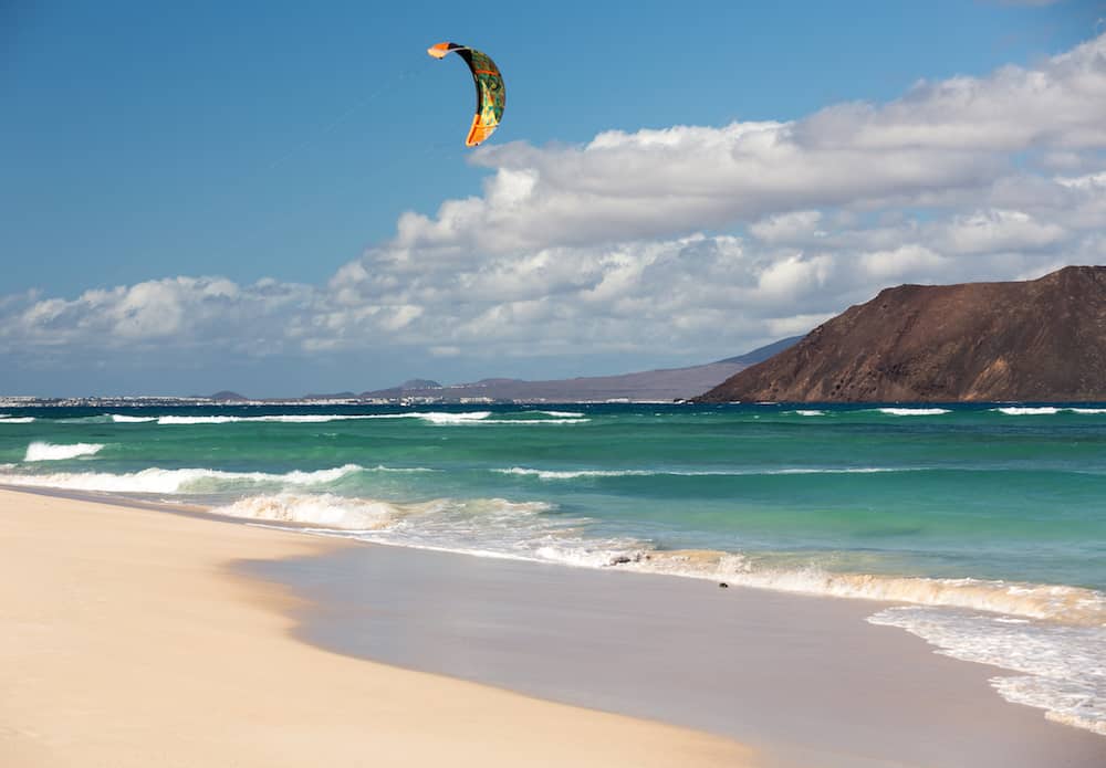 Kitesurfing in Fuerteventura, Spain