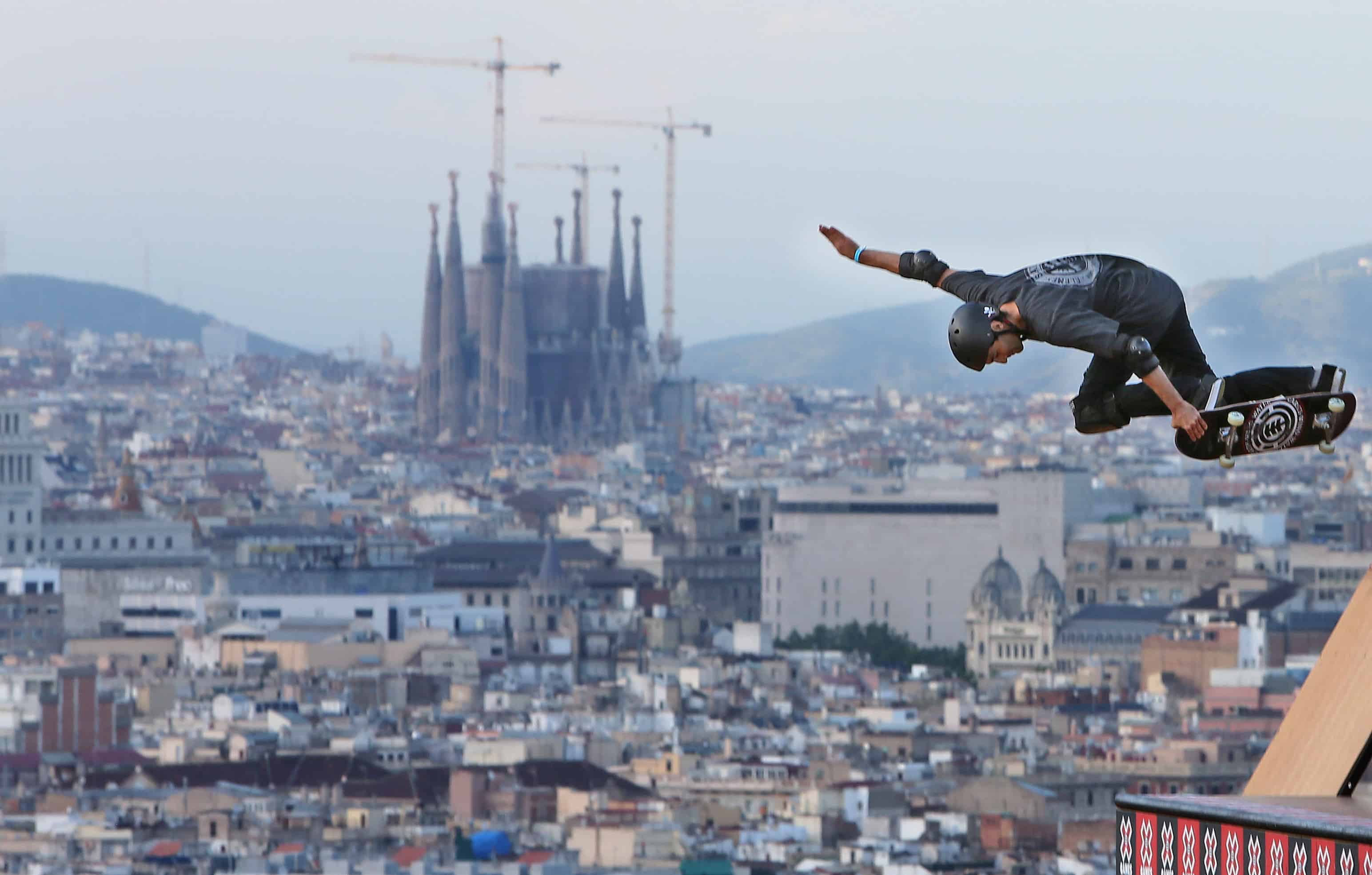 Skateboarding in Barcelona