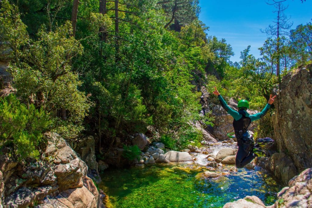 Jumping in Pulischellu Canyon at Bavella