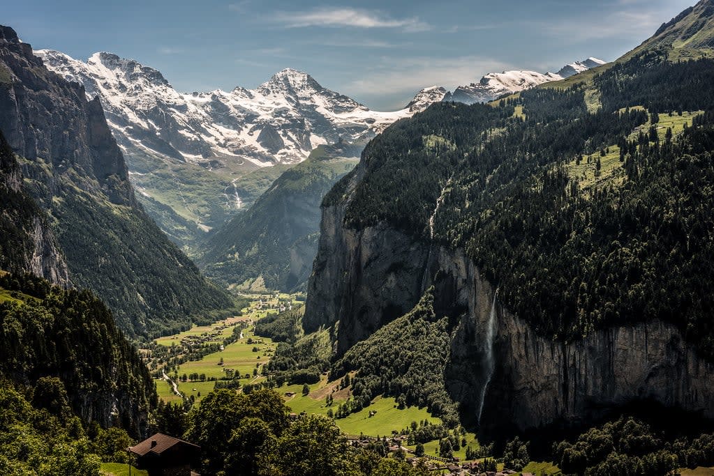 View on the mountains from the Bernese Oberland