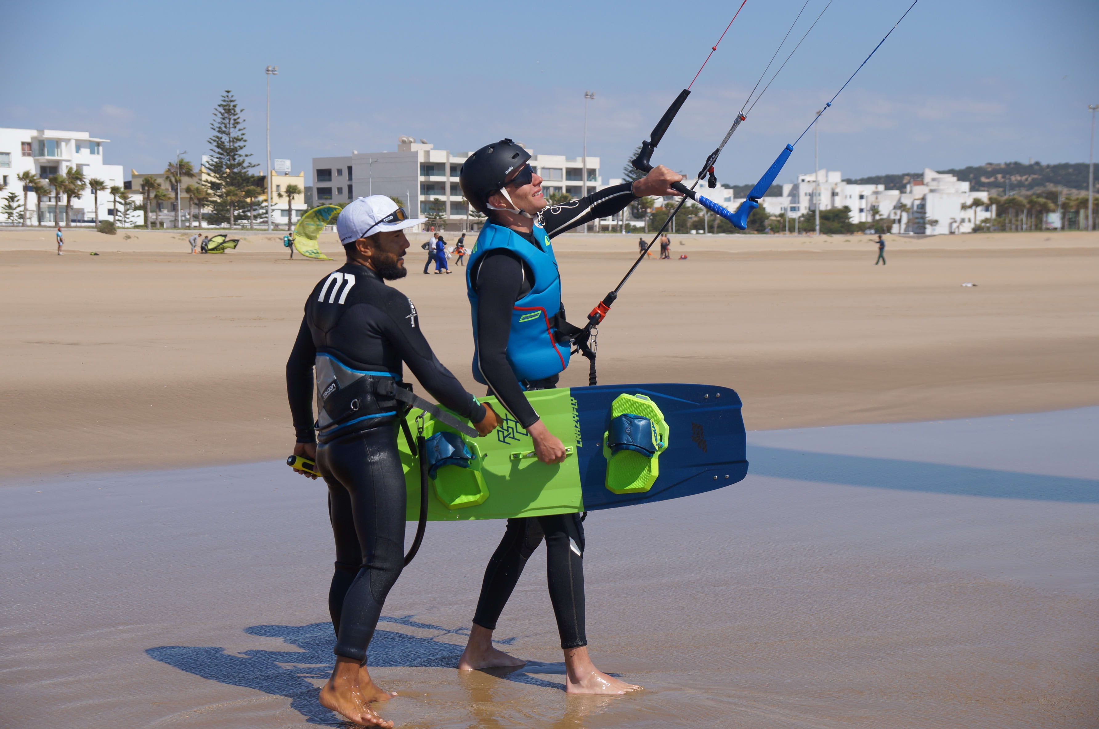 Kite insctructor teaches how to fly a kite