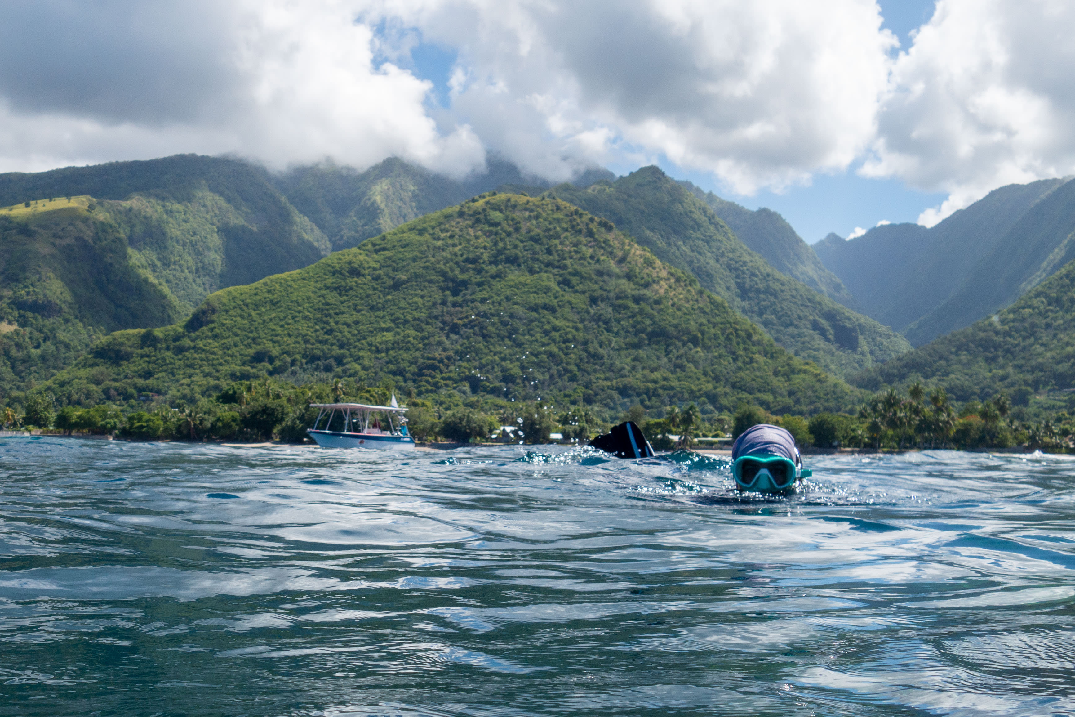 snorkel en la laguna de Tahití