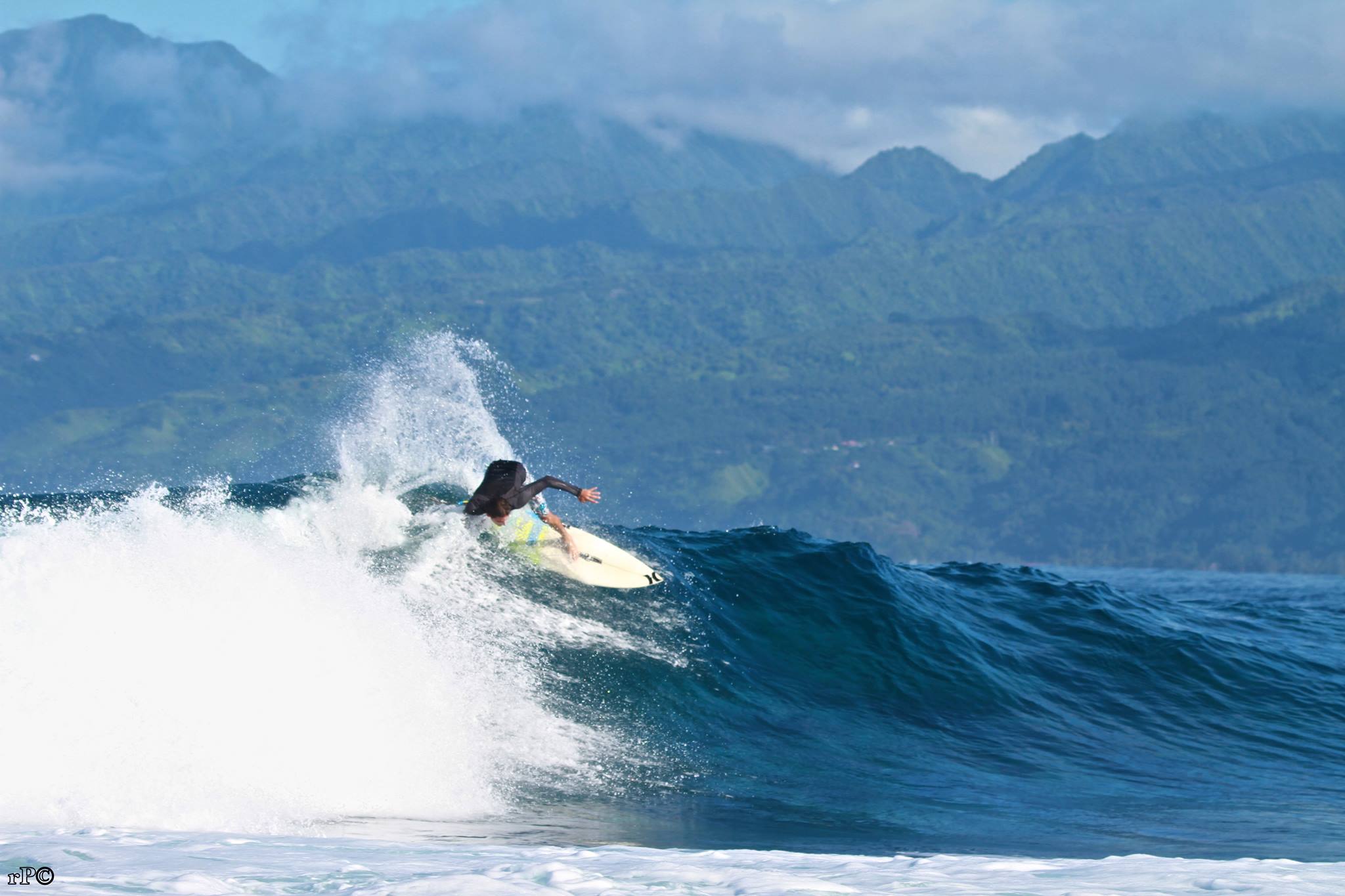 surfing in Tahiti