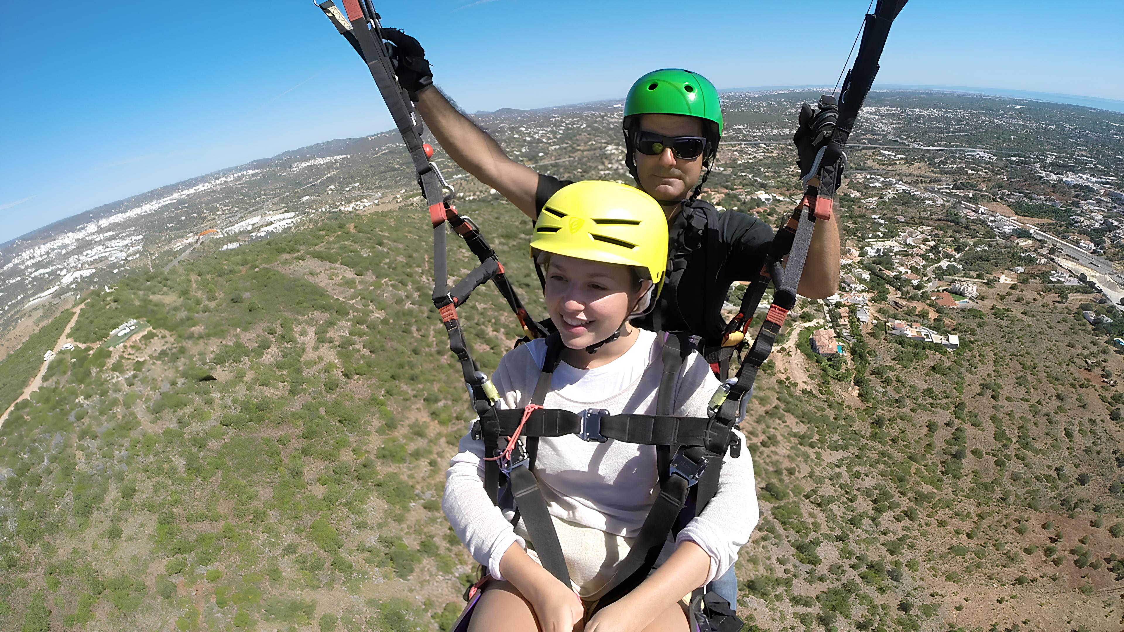 Tandem paragliding flight over Vilamoura