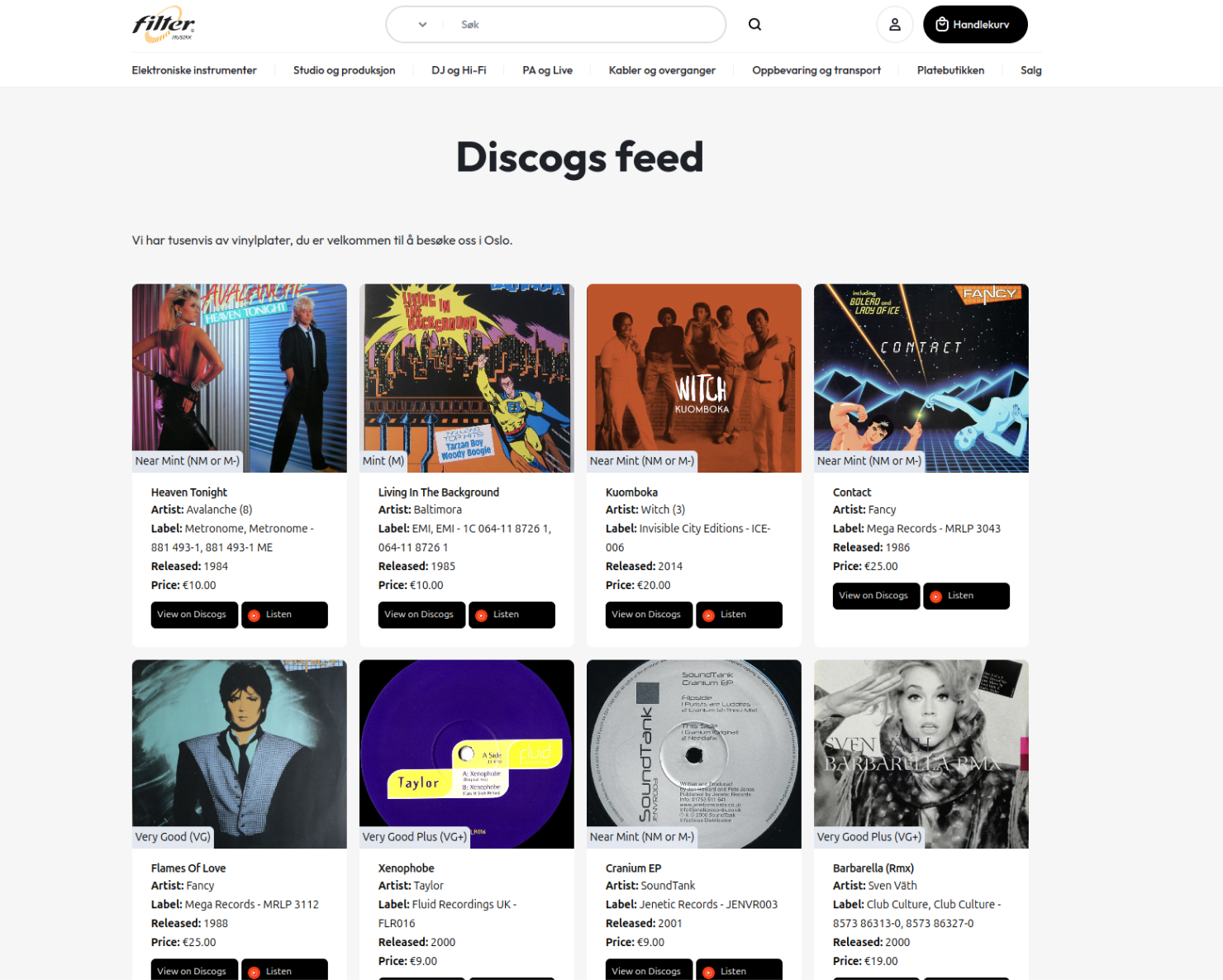 Discogs App result
