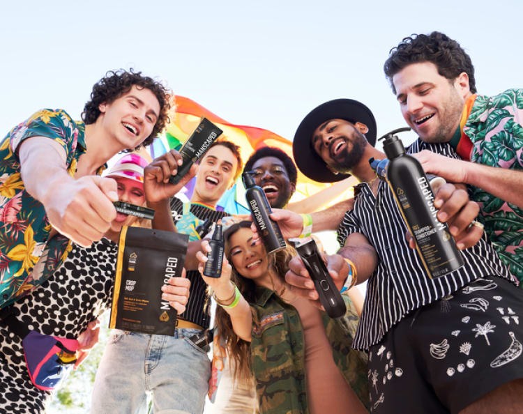 A Group of models holding manscaped products