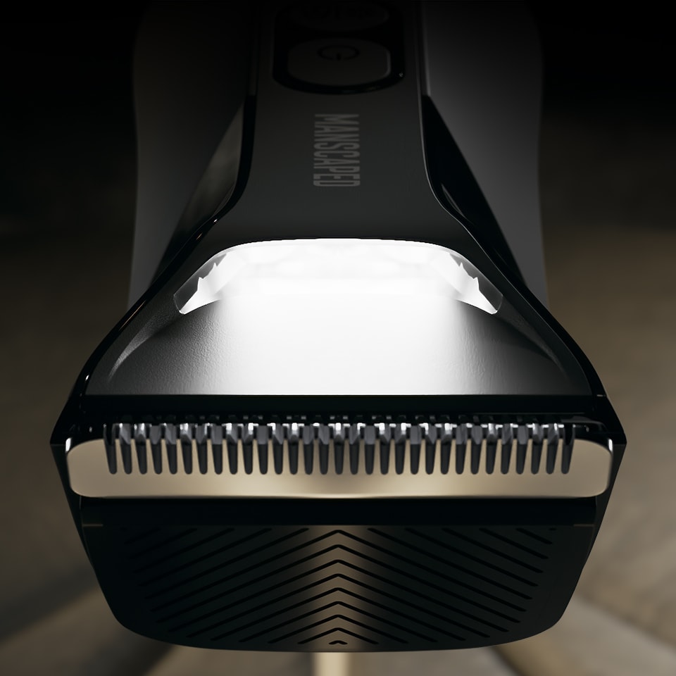 Close-up of the upgraded spotlight LED on The Lawn Mower® 4.0 Pro