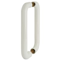 Hoppe AR602/220 Diamond White Nylon D-Bar Door Pull Handles - Back to Back - 220mm c/c