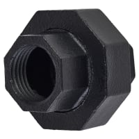 Altro 3/4 Inch Pipe Shelving Iron Bolted Straight Pipe Connector - Black