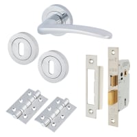 Touchpoint Polished Chrome 3 Lever Sashlock Door Handles on Rose Pack - Eloise Range