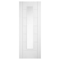 LPD Linear 1 Light Clear Glazed Pre-Finished Semi-Solid Internal Door - 1981 x 686 x 35mm - White