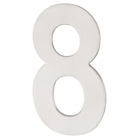 Hampstead 100mm Concealed Screw Fix Door Numeral - 8 - Polished Stainless Steel
