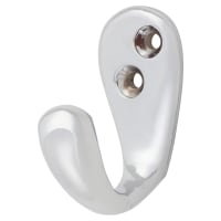 Alexander & Wilks Victorian Single Coat Hook - 44 x 23mm - Polished Chrome