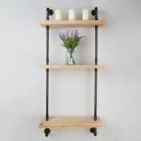 Altro 1/2 Inch 3 Tier Drill Through Pipe Shelf Kit - Black