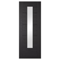 LPD Vancouver Long Light Clear Glazed Pre-Finished Solid Internal Door - 1981 x 686 x 35mm - Black