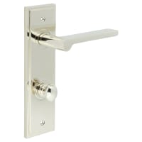 Burlington by Frelan Polished Nickel Fire Rated DIN Bathroom Door Handles - Fitzrovia - Inner 1 - 200 x 55mm