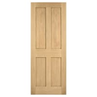 LPD London 4 Panel Unfinished Solid Internal FD30 Fire Door - 1981 x 762 x 44mm - Oak
