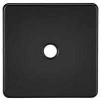 Knightsbridge 20A Screwless Flat Plate Flex Outlet Plate - Matt Black