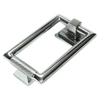From The Anvil Brompton Rectangular Knurled Door Knocker - Polished Chrome - 145 x 90mm
