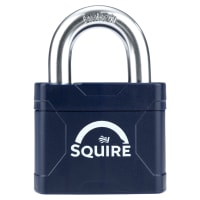 Squire Stronglock Plus 50 Laminated Steel Open Shackle Padlock - 55mm Body - 24 x 23.5mm Shackle - Blue