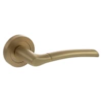 Atlantic Status Indiana Door Handle on Rose - Satin Brass