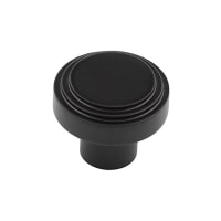 Hoxton by Frelan Cropley Stepped Round Cabinet Knob - 30mm Diameter - Black