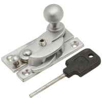 Altro Narrow Keep Locking Hook Claw Sash Window Fastener with Knob - 63 x 20mm - Satin Chrome